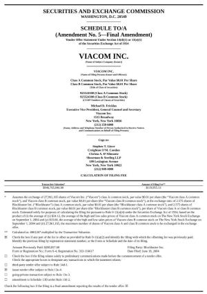 VIACOM INC. (Name of Subject Company (Issuer))