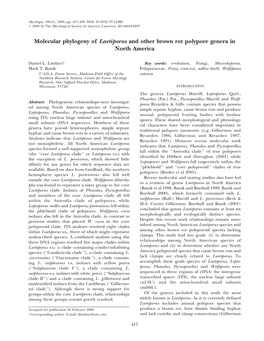 Molecular Phylogeny of Laetiporus and Other Brown Rot Polypore Genera in North America