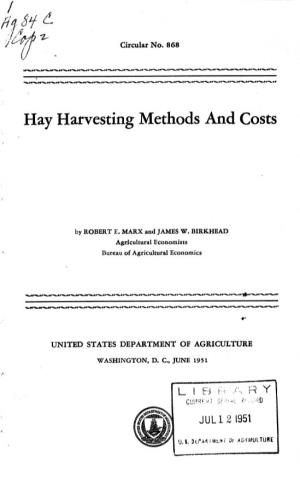 Hay Harvesting Methods and Costs