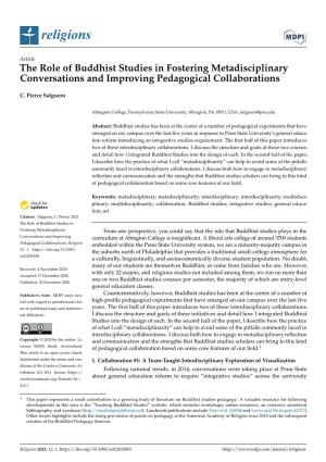 The Role of Buddhist Studies in Fostering Metadisciplinary Conversations and Improving Pedagogical Collaborations