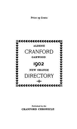 I CRANFORD I GARWOOD IOO2 3 NEW ORANGE Jjj DIRECTORY T