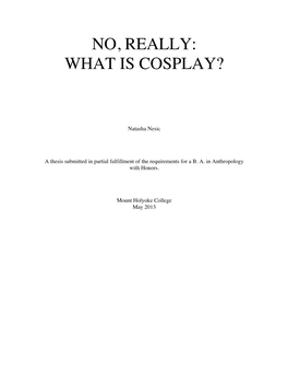 What Is Cosplay?