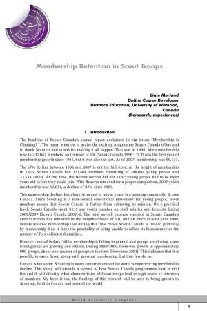 Membership Retention in Scout Troops