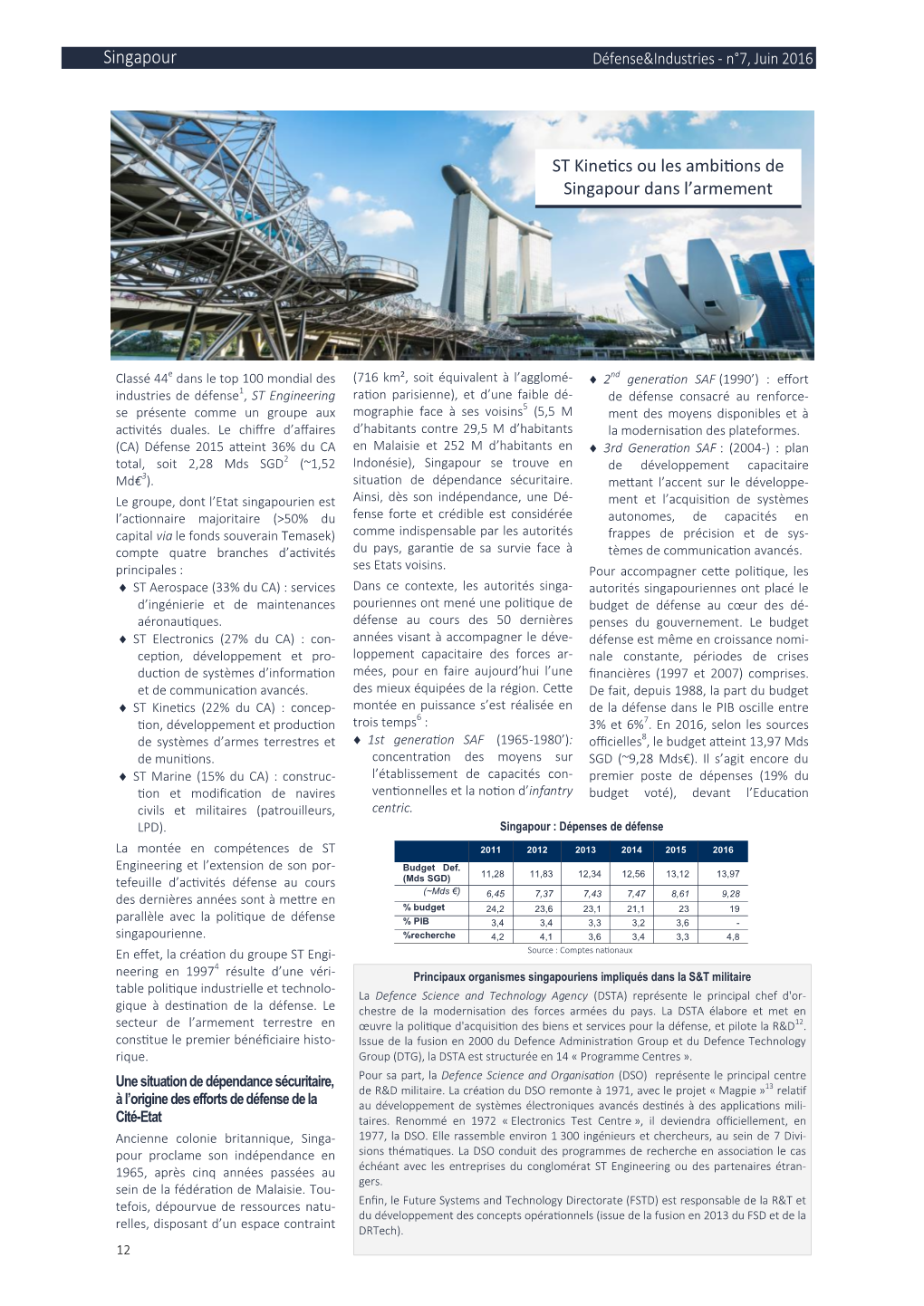 ST Kinetics Ou Les Ambitions De Singapour Dans L'armement