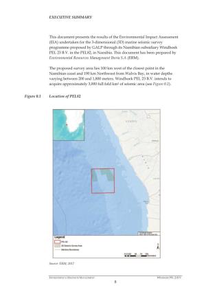 (EIA) Undertaken for the 3-Dimensional (3D) Marine Seismic Survey Programme Proposed by GALP Through Its Namibian Subsidiary Windhoek PEL 23 B.V