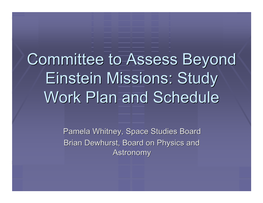 Committee to Assess Beyond Einstein Missions
