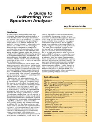 A Guide to Calibrating Your Spectrum Analyzer