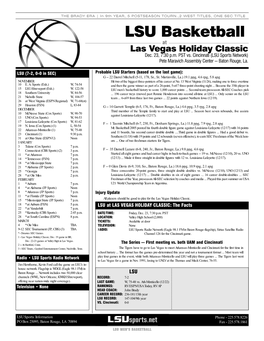 LSU Basketball at Las Vegas Holiday Classic Dec