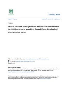 Seismic Structural Investigation and Reservoir Characterization of the Moki Formation in Maar Field, Taranaki Basin, New Zealand