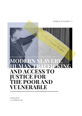 Modern Slavery, Human Trafficking and Access to Justice for the Poor and Vulnerable