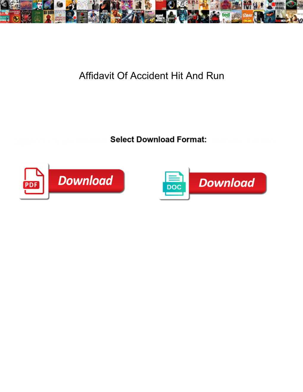 Affidavit of Accident Hit and Run