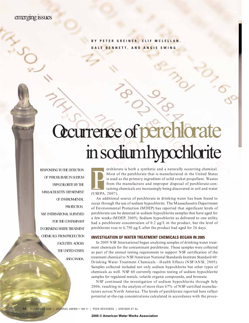 Perchlorate in Sodium Hypochlorite