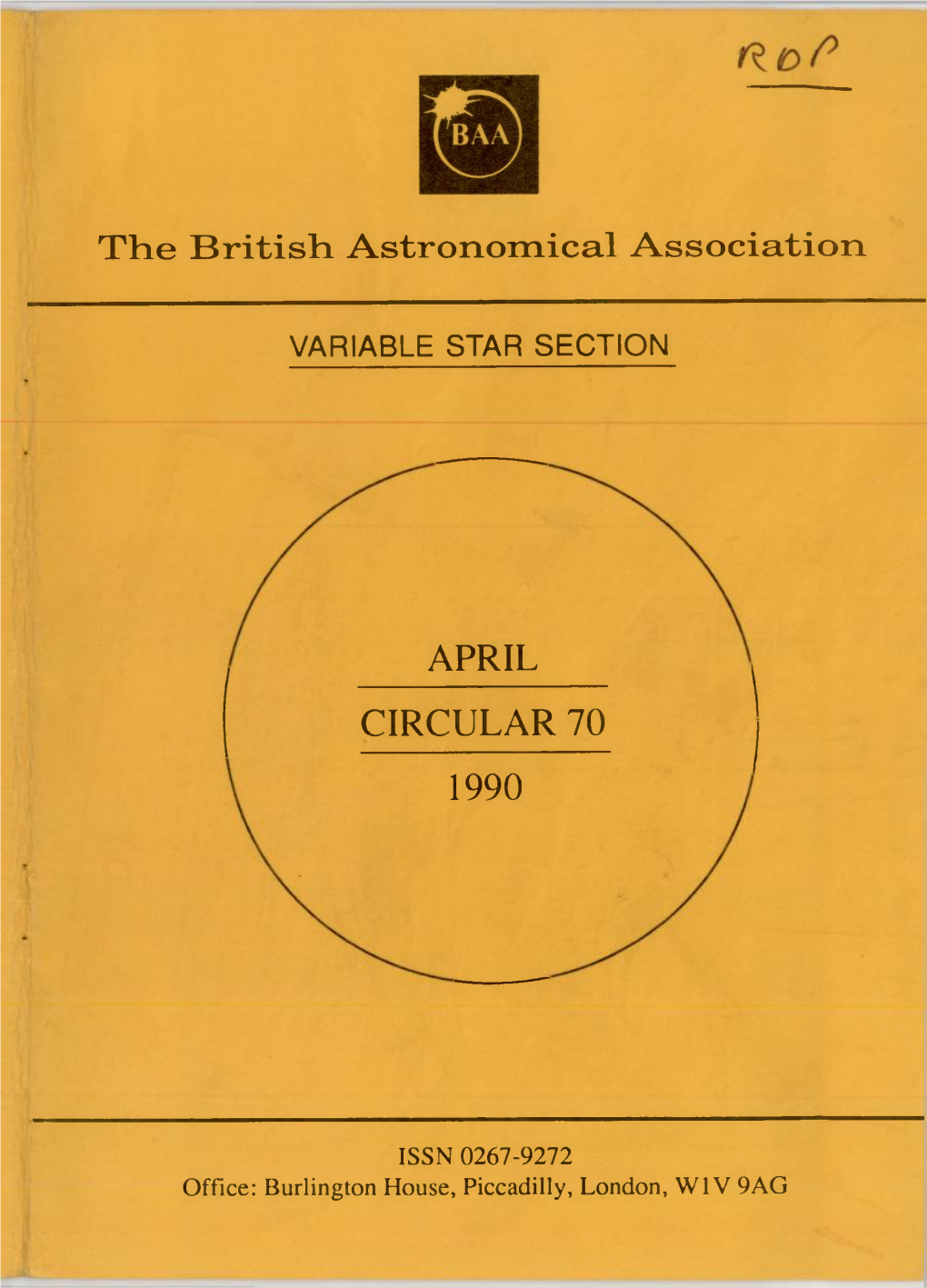 Variable Star Section Circular 70