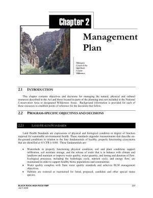Chapter 2 Management Plan