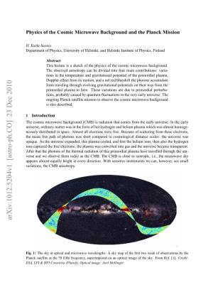 Physics of the Cosmic Microwave Background and the Planck Mission