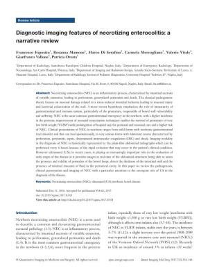 Diagnostic Imaging Features of Necrotizing Enterocolitis: a Narrative Review