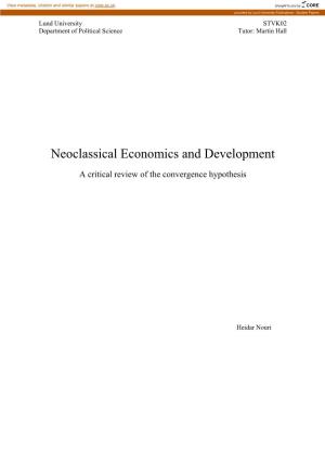 Neoclassical Economics and Development