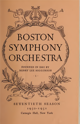 Boston Symphony Orchestra Concert Programs, Season 70, 1950