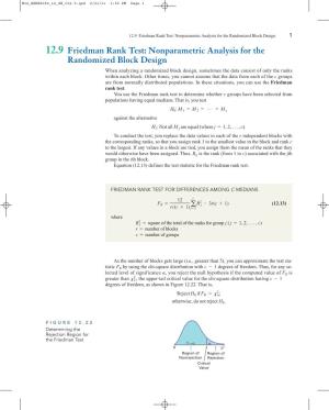 12.9 Friedman Rank Test: Nonparametric Analysis for The