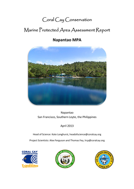 Coral Cay Conservation Marine Protected Area Assessment Report