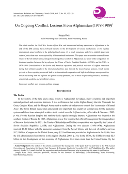 On Ongoing Conflict: Lessons from Afghanistan (1978-1989)