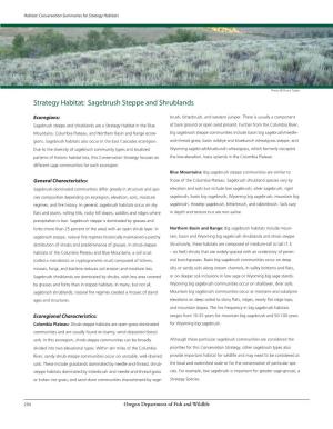 Strategy Habitat: Sagebrush Steppe and Shrublands