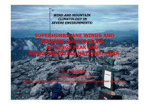 Superhurricane Winds and Extreme Gust Factors at Longs Peak and Rocky Mountain National Park