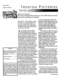 March 2002 Volume 3 Issue 1 TRENTON POTTERIES