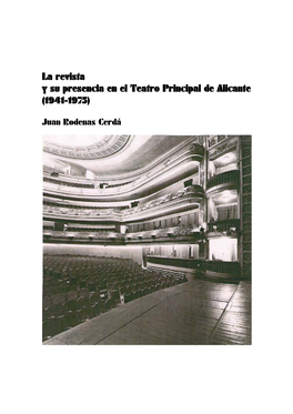 Pdf La Revista Y Su Presencia En El Teatro Principal De Alicante