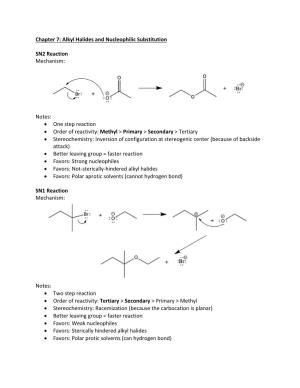 Alkyl Halides and Nucleophilic Substitution SN2 Reaction