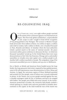 Re-Colonizing Iraq