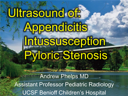 Ultrasound Of: Appendicitis Intussusception Pyloric Stenosis