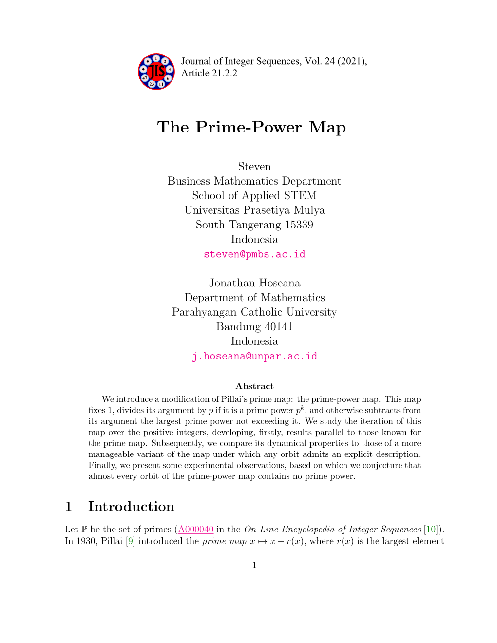 The Prime-Power Map