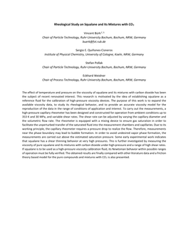 Rheological Study on Squalane and Its Mixtures with CO2