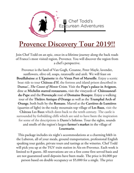 Provence Discovery Tour 2019!!