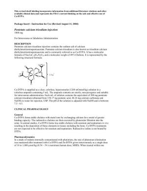 Pentetate Calcium Trisodium Injection 1000 Mg