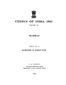 Handlooms in Madras State, Tamilndau