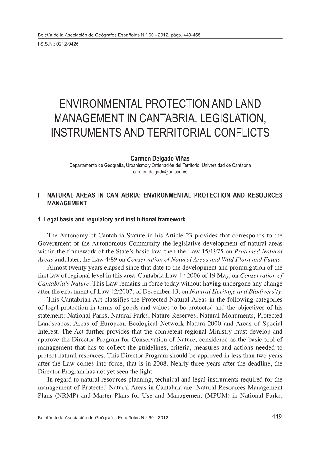 Environmental Protection and Land Management in Cantabria