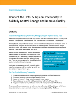 5 Tips on Traceability to Skillfully Control Change and Improve Quality
