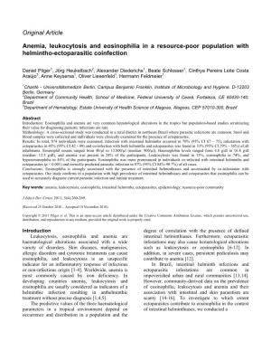 Original Article Anemia, Leukocytosis and Eosinophilia in a Resource-Poor