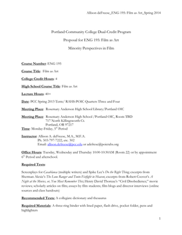 Portland Community College Dual-Credit Program Proposal For