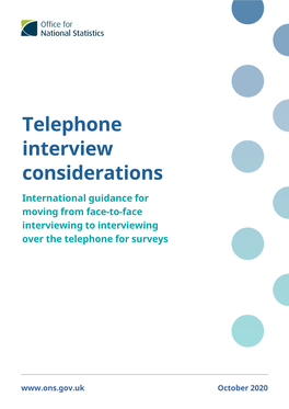 Telephone Interview Guidance 2 International Guidance and References