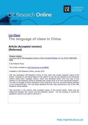 The Language of Class in China