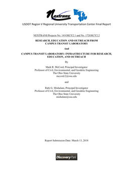 USDOT Region V Regional University Transportation Center Final Report