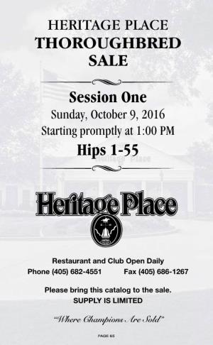 2016 Heritage Place Thoroughbred Sale