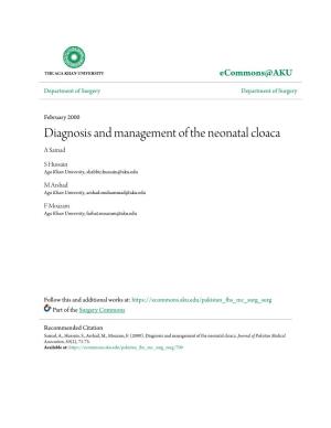 Diagnosis and Management of the Neonatal Cloaca a Samad