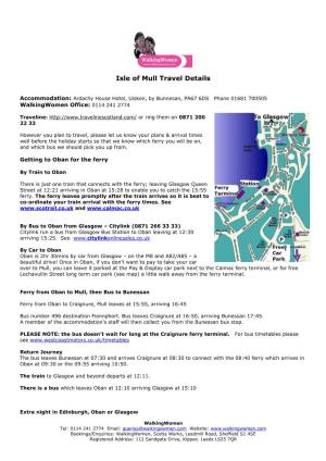 Isle of Mull Travel Details