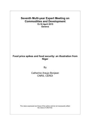 Food Price Spikes and Food Security: an Illustration from Niger
