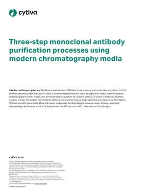 Three-Step Monoclonal Antibody Purification Processes Using Modern Chromatography Media
