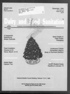 Dairy and Food Sanitation 1984-12